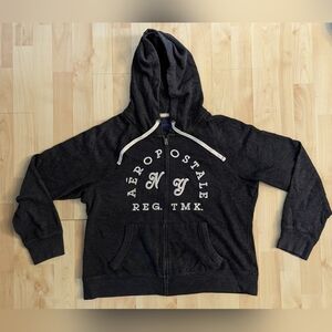 Grey Aeropostale NY REG TMX Zip-Up Hoodie Sweatshirt Size XL Gender Neutral